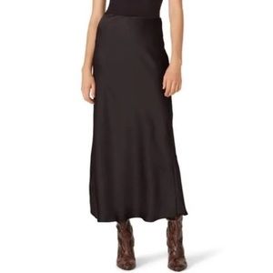 Club Monaco Black Satin Midi Skirt Size 4